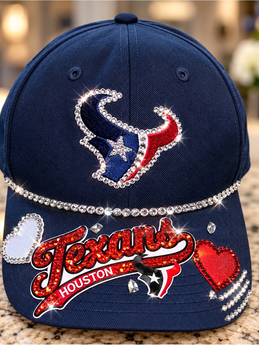 Houston Texans Crystal Bling Women’s Football Cap